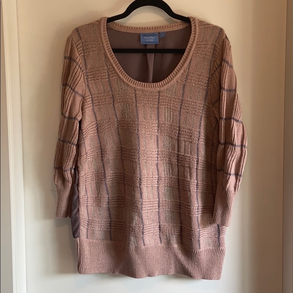 Simply Vera Vera Wang Woven Pink Sweater